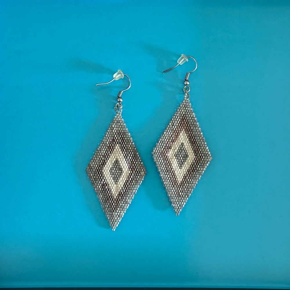 INK+ALLOY Pink and Gold seed bead earrings